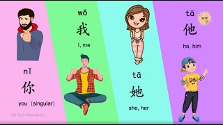 学中文, YCT 标准教程 第一册 单词（一） 代词  Words for YCT 1, Pronouns in YCT 1,   Learn Chinese, Mr Sun Mandarin