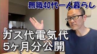 【無職一人暮らし】ガス代・電気代5ヶ月分を公開！40代一人暮らしの日常/生活/暮らし/ルーティン