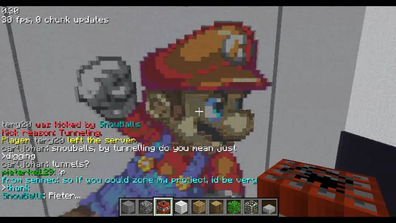 Mario Minecraft Pixel Art Youtube