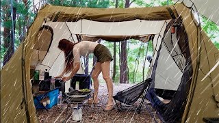 🌧️ Solo Camping in the Rain ⛺ | Peaceful Night Alone in the Wilderness 🌿