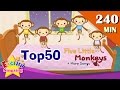 Five Little Monkeys + More Nursery Rhymes | Top 50 Kids songs with lyrics | English kids video