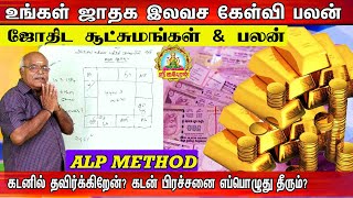 கடனில் தவிக்கிறேன்? கடன் பிரச்சனை எப்பொழுது  தீரும்?  உங்கள் ஜாதக இலவச கேள்வி பலன் ALP Method