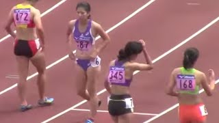 2014日本インカレ陸上　女子100m 予選4組 小尾麻菜 久貝瞳