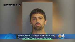 Florida Man Causes Highway Crash, Steals Good Samaritan's Truck Who Stopped To Help