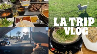 Hakata Ikkosha Ramen - Trying Japanese food in LA | Best AYCE Korean BBQ | Traveling CA with 3 dogs