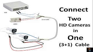 Connect Two CCTV Cameras in one Cable | CCTV Tips and Tricks | CCTV 3+1 cable