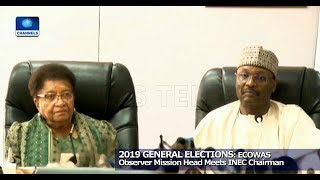 Ellen Johnson Sirlef Meets INEC Chairman, Mahmood Yusuf