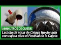 Llenan de cajeta la bola de agua de Celaya para el Festival de la Cajeta