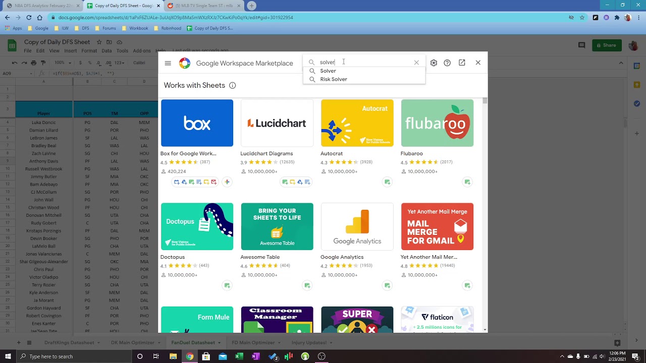 Googlesheets Opensolver Addon Youtube
