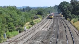 47739 + 47749 working 6Z47 Dollands Moor to Didcot passes Lower Basildon 21/07/2013