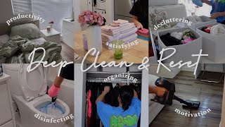 MOTIVATIONAL DEEP CLEAN & RESET ROUTINE | Lots of Organizing, Decluttering, Laundry & Productivity