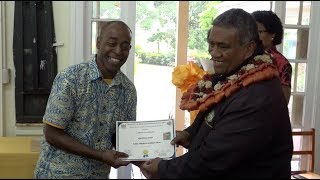 Fijian PS for Education officiates at the Kana Vinaka Training Awards