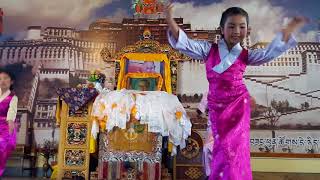 Beautiful girls dancing in Nobel prize price in tashiling camp hall