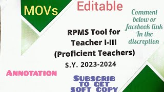 Objective 13 RPMS 2023-2024 KRA 4 Objective 13 with MOVs and sample Annotation