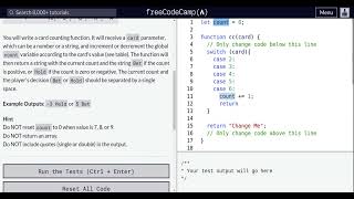 Lesson 82 | Basic JavaScript | Counting Cards