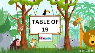 19x1=19 Multiplication | Table of Nineteen (19) | Tables Song Multiplication |  | BTTV KIDS