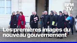 Bayrou entouré de Borne et Retailleau: les premières images du nouveau gouvernement