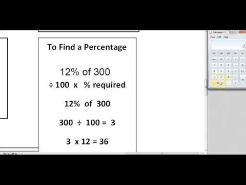 Working out a Percentage Working out a Percentage