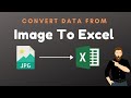How to Get Data From Image in Excel | Image to Excel Convertor | Best Image to Excel Converter