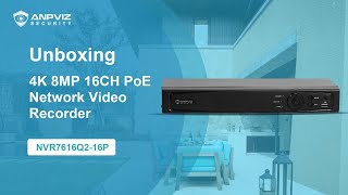 Anpviz 4K 8MP Network Video Recorder 16 PoE Channel H.265 Two-Way Audio Up to 2 SATA NVR7616Q2-16P