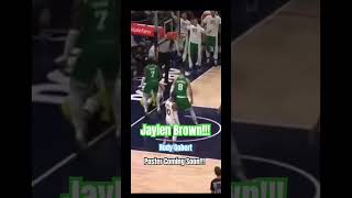 Jaylen Brown Posterizes Rudy Gobert!! | Boston Celtics Vs Minnesota Timberwolves 11/6/23 #shorts