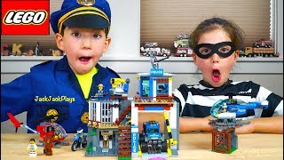Lego City Cops & Robbers for Kids! | Mountain Police Costume Pretend Play Skits | JackJackPlays