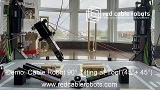 Cable driven parallel robot 90 degree tilting at the tool by red cable robots