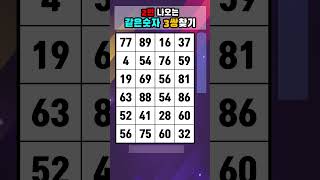 같은숫자찾기 숫자퀴즈 #544