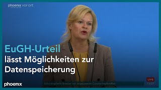 Vorratsdatenspeicherung: Statement von Bundesinnenministerin Nancy Faeser