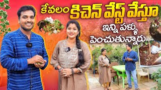 కేవలం కిచెన్ వేస్ట్ వేస్తూ ఇన్ని పళ్ళు పెంచుతున్నారు Jyothi's Garden #orggardener #fruit #plants