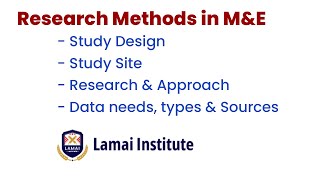 Research Methods in Monitoring and Evaluations