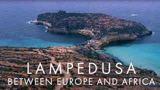Lampedusa migrants and tourists, between Europe and Africa - drone footage and 4k video