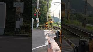 今日の鉄道　列車　踏切　105系黄色い列車　福山駅→府中駅行　福塩線