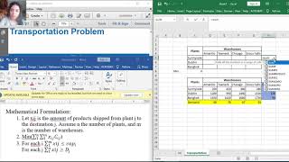 How to optimize transportation problem using Excel solver.