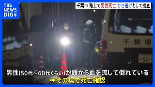 千葉市の路上で50代から60代くらいの男性が頭から血を流して死亡　男性のズボンにタイヤ痕　ひき逃げ事件として捜査　千葉県警｜TBS NEWS DIG