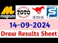 14-09-2024 Today 4D Results Magnum Toto Kuda/Damacai | 4d Result Today | Today 4d Result Live