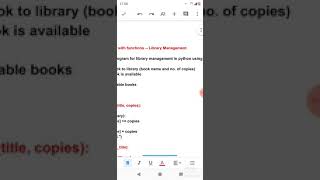 python program - Library Management part 1/2 functions example