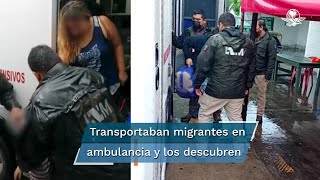 INM detiene ambulancia con 36 migrantes extranjeros en Tabasco