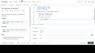 LeetCode 349. Intersection of Two Arrays JavaScript Solution
