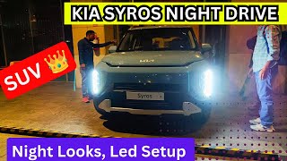 Kia Syros Night Looks DRL LED SETUP Night Drive  Review #Syros #Sonet #seltos