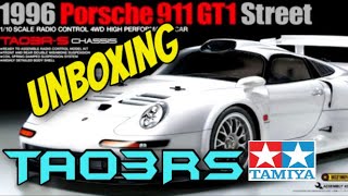 Tamiya Porsche 911 GT1 Street TA03RS Unboxing \u0026 First Impressions - 1/10 RC On Road Car - Kit 47443