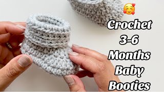 CROCHET BABY BOOTIES 3-6 MONTHS