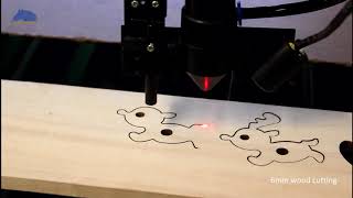 DIHORSE CO2 laser cutting machine cut 6mm wood