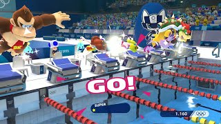 MARIO \u0026 SONIC At the Olympic Games Tokyo 2020 Swimming Mario , Wario ,Daisy