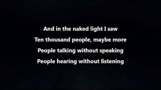 Disturbed - The Sound of Silence Lyrics