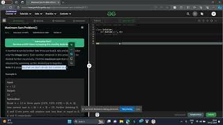 Maximum Sum Problem GFG POTD PYTHON solution geeks for geeks problem of the day python solution DP