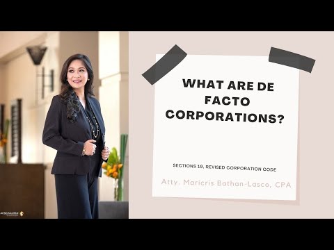 What is a de facto corporation in legal terms?