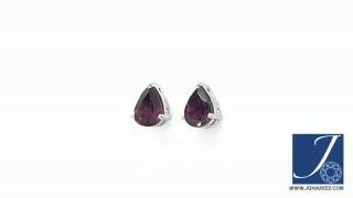 Silverona 1.40CTW Genuine Pear Shape Rhodolite .925 Sterling Silver Earrings