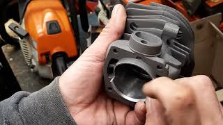 Husqvarna 350 to 346 impulse (how to). An easier way than grinding on the bearing cap.