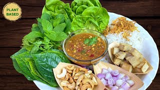 เมี่ยงเต้าหู้ น้ำจิ้มสลัดญี่ปุ่น Tofu Wrapped in Leaves Ep.320 | Vegan #PlantBased